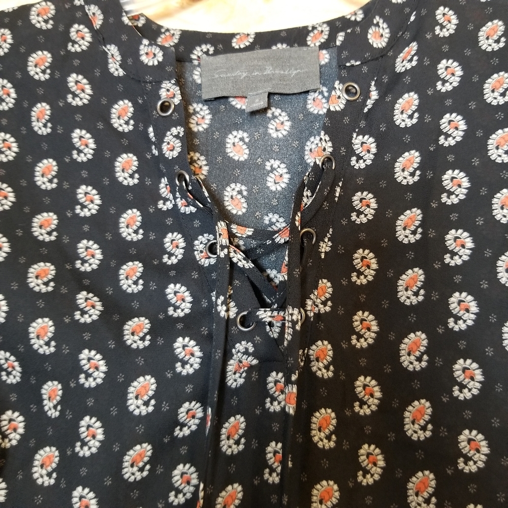 Anthropologie Sunday in Brooklyn Front Tie Babydoll Top - Picture 2 of 7